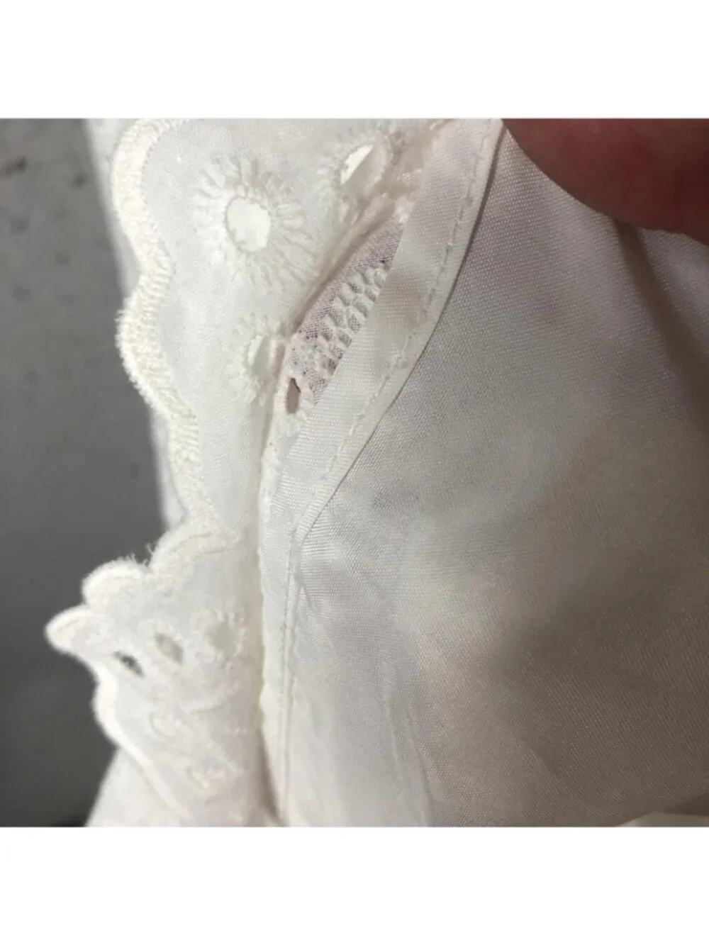 Betsey Johnson Dress Womens S White Eyelet Lace Smocked Midi Puff Sleeve Boho - Picture 16 of 16